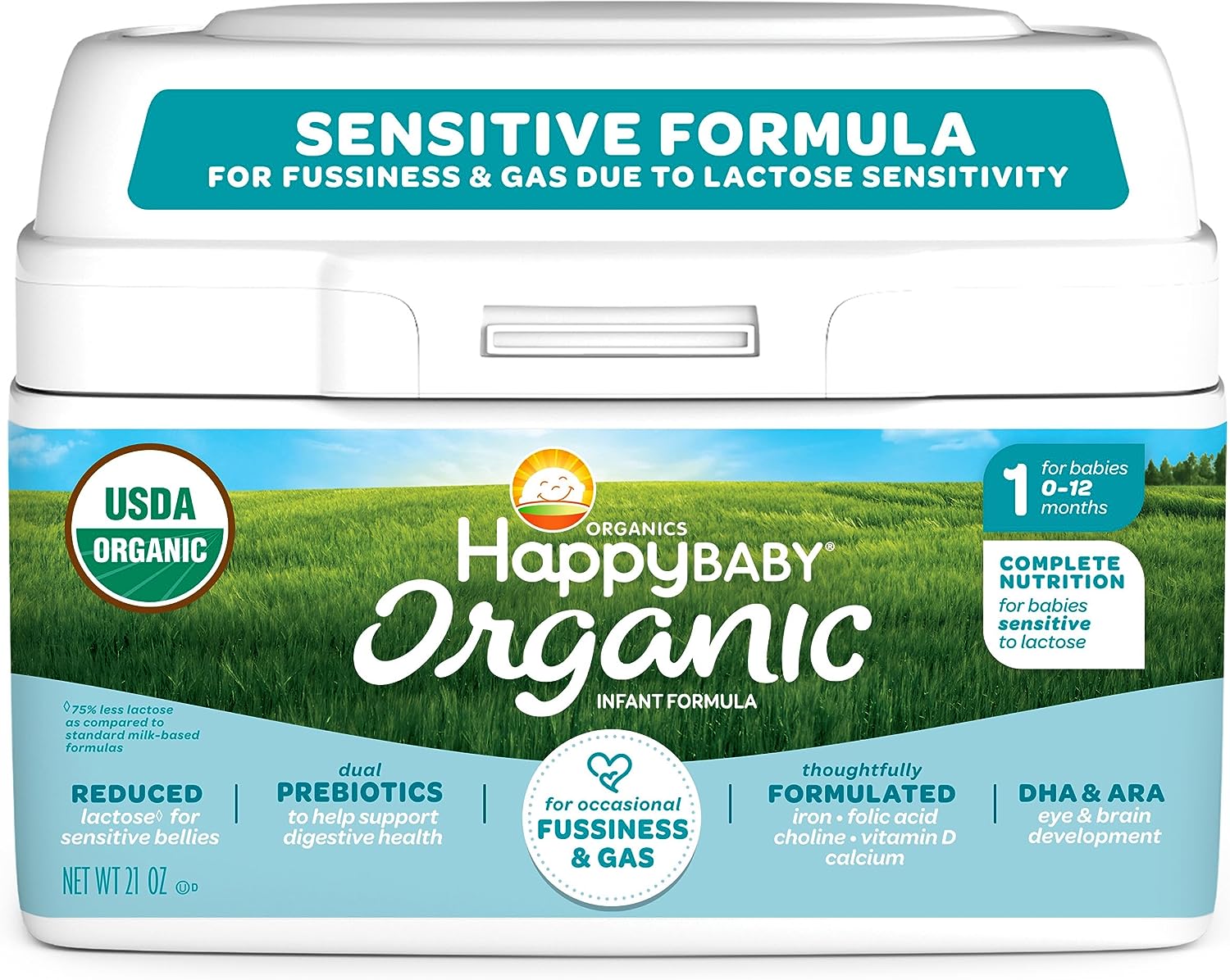 231001223151397_1 Happy Baby Organics Infant Formula Milk Based Powder packaging may vary, Stage 1 Sensitive, 21 Ounce - Image 1
